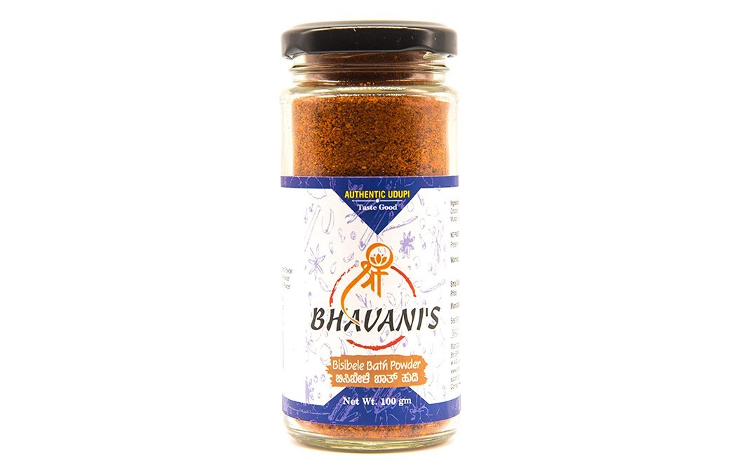 Bhavani's Bisibele Bath Powder    Glass Jar  100 grams